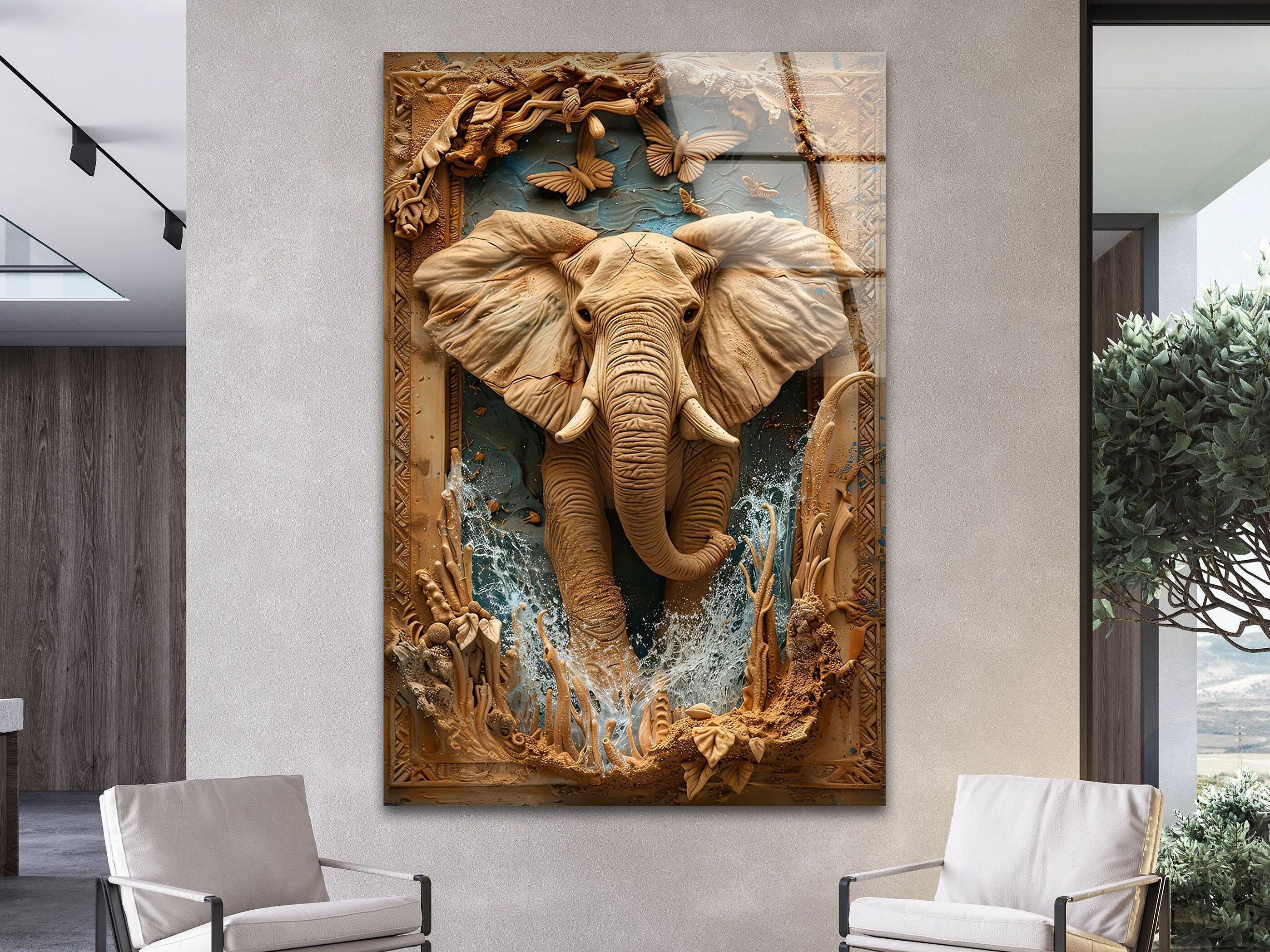 ABAKUHAUS Copripiumino Elefante, Safari Animali selvatici Arte, Antiacaro Adatto a chi soffre di allergie con federe