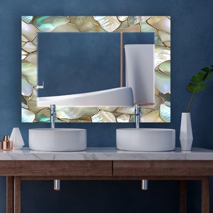 Luxury decorative glass wall mirror with modern design for living room