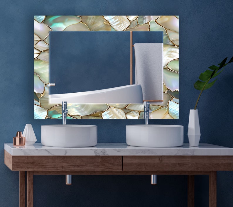 Luxury decorative glass wall mirror with modern design for living room