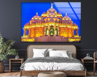 Tableau Art Mural En Verre Trempé Temple Doré D'Amritsar Inde - Toute Taille Moderne