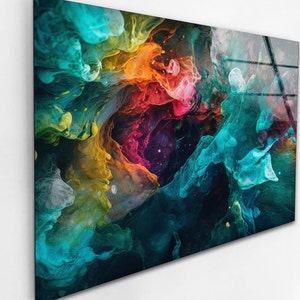 Abstrakte Wandkunst aus gehärtetem Glas: Modernes Wohndekor