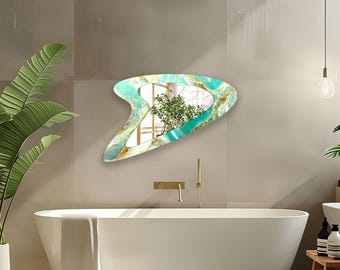 Tempered Glass Wall mirror-Large Mirrors for Bathroom-Modern Mirror-Mirror for Stylish Decor-Asymmetrical Mirror-irregular mirror