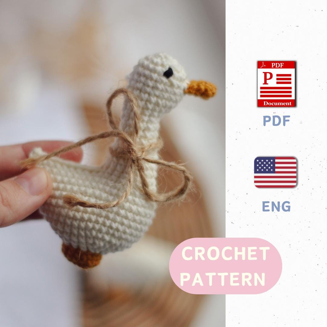 Goose crochet pattern No-sew amigurumi duck keychain