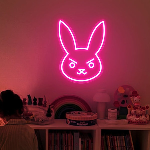 Bunny Neon Sign, Rabbit neon light, Anime neon sign, Playboy LED Lights, Cute Neon Gift for kids, Bad Bunny Wall Light, Easter Neon Sign