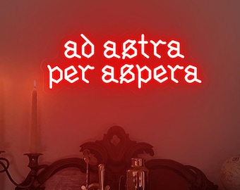 Ad Astra Per Aspera Neon Sign: Latin Inspirational Quote Wall Decor