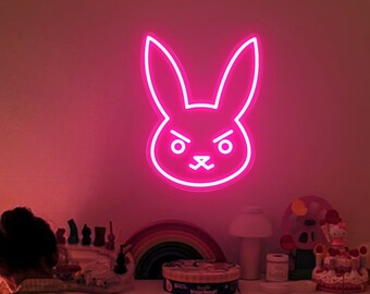 Bunny Neon Sign, Rabbit neon light, Anime neon sign, Playboy LED Lights, Cute Neon Gift for kids, Bad Bunny Wall Light, Easter Neon Sign