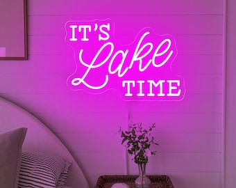 Neonreclame It's Lake Time: muurdecoratie Lake House