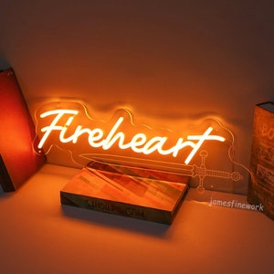 Fireheart neon sign, Custom neon sign, for Aelin & Throne Of Glass SJM Kingsflame fans, wall decor sign, bedroom decor neon, home decor sign