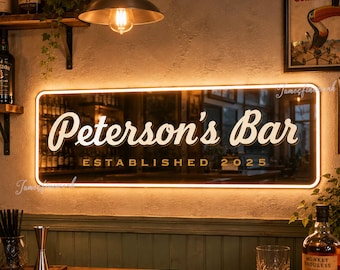 Custom bar spiegel neonreclame, gepersonaliseerde naam led-spiegelbord met gloed, vintage pub wanddecoratie, thuisbar mangrot cadeau