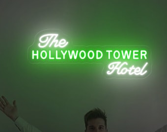Neonreclame The Hollywood Tower Hotel, Tower of Terror led neonlicht, Hollywood Studios wandkleden, WDW-thema muurdecoratie, cadeau voor hem