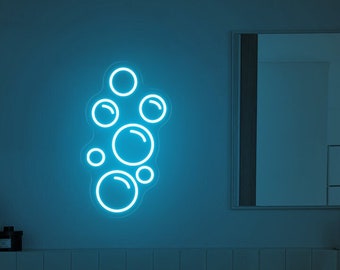 Bubbles Neon Sign, Custom Bubble Wall Art Light, Kids Room Decor, Dorm Room Sign, Bubble Bar Led Neon, bathroom wall neon decoration