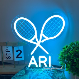 Custom Tennis Neon Sign, Tennis Racket Led Sign, Custom Neon Light For Tennis Shop & Bedroom Wall Decor, Tennis Club Decor, Gift For Dad