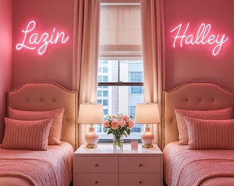 Neonbord aangepaste naam voor kinderen, decor kinderkamer, verjaardagscadeau voor kinderen, neonbord slaapkamer aangepast, kunst aan de muur slaapzaal, decor college, xms cadeau