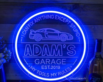Father’s Day Gift, Custom Garage Sign, Personalization Neon, Garage Sign LED Lights, Car Personalized Workshop Sign, Car Sign For Garage