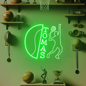 Custom Tennis Ball With Name Neon Sign, Personalized Tennis Gift For Kids, Custom Tennis Ball Room Decor, Custom Tennis Player Name Sign