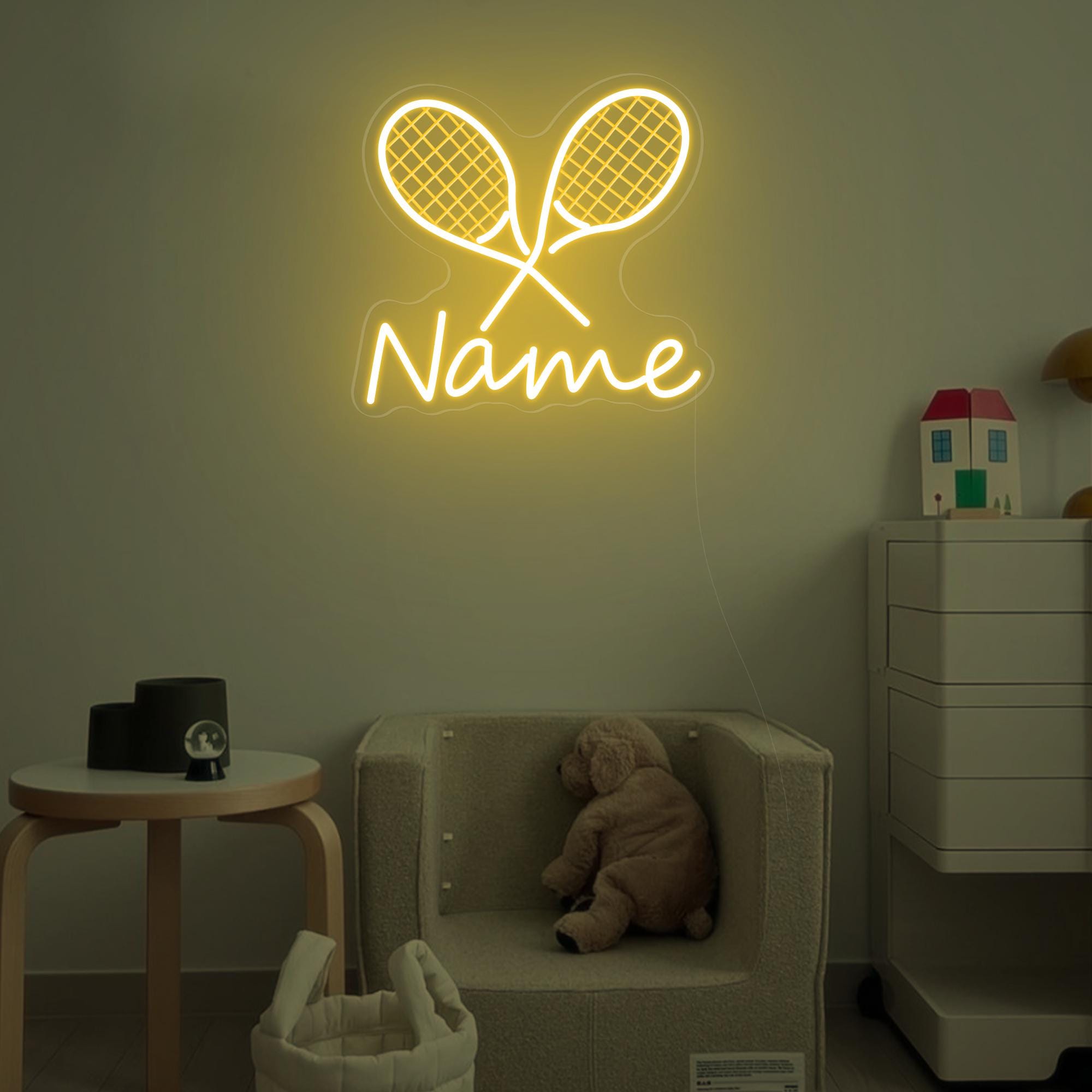 Tennis Racket Sign Custom Custom Tennis Neon Sign, Tennis Racket Led Sign, Custom Neon Light for ...