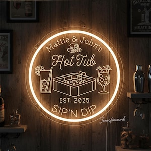 Personalisierte Hot Pot Neon Leuchtreklame, Hot Pot Dekor, Whirlwanne Zeichen, benutzerdefinierte Pool Leuchtreklame, See Zeichen, benutzerdefinierte Hot Pot Zeichen, Hot Pot Licht Dekor