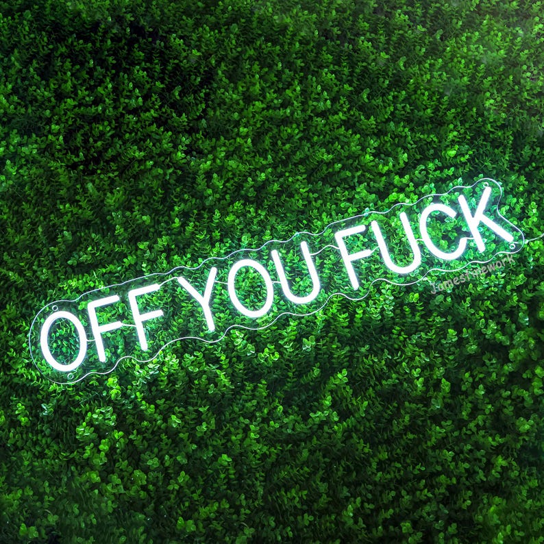 Off You Fuck neon sign, Entryway wall art, Novelty neon light, Funny Quote Wall Sign, housewarming gift, quirky home interior decor image 5
