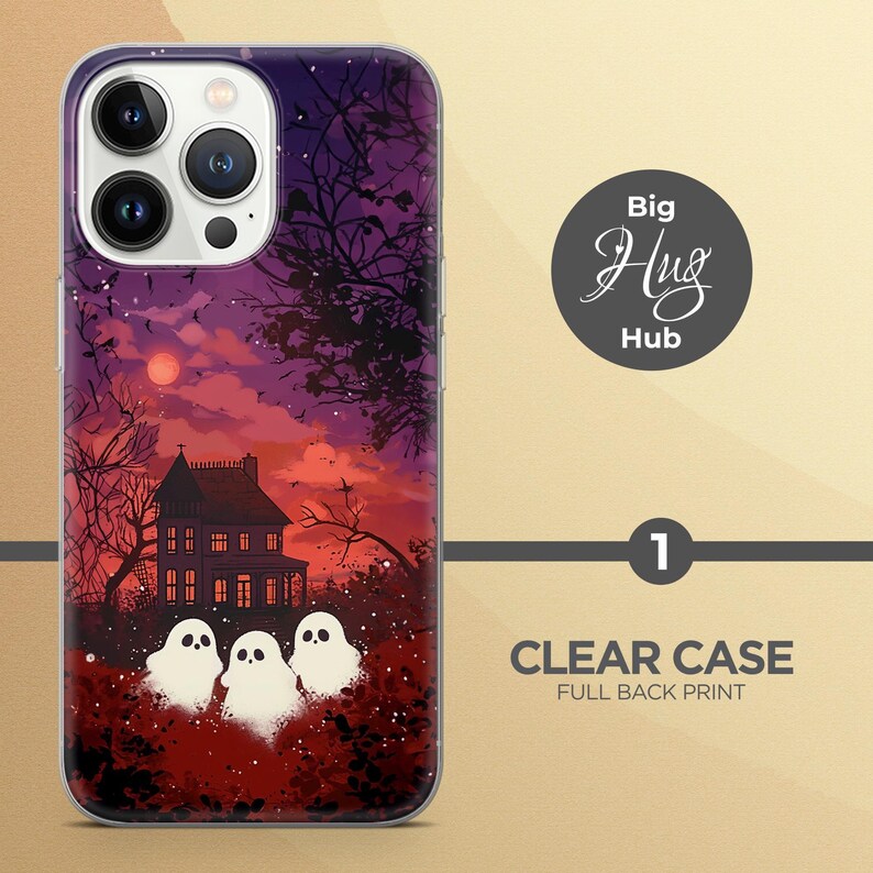 Cute Ghost Phone Case, Spooky Cottagecore Cover for iPhone 17, Samsung A57, Pixel 9a image 2