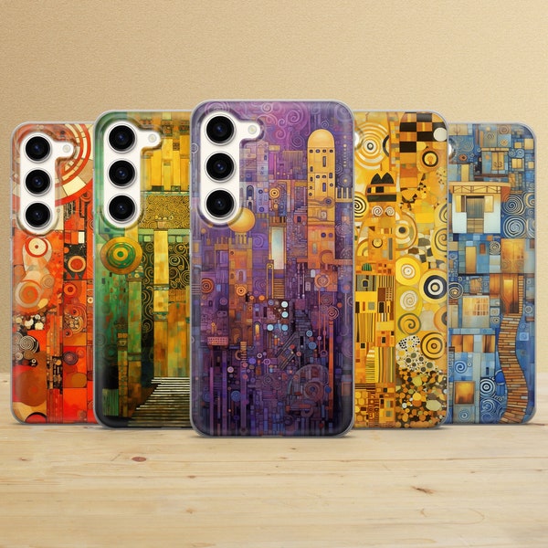 Étui pour téléphone Klimt Art, célèbre peintre, pour Samsung Galaxy S24Ultra, S23, S22, A15, A14, A54, A53, iPhone 15, 14, 13, 12, Pixel 8, 8Pro