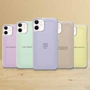 Christian Phone Case: Bible Verse, Jesus Design, Soft Gel TPU