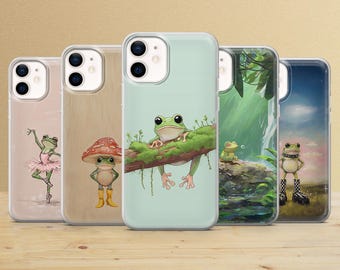 Frog Phone Case: Clear Cute Cover for iPhone 17e, Samsung S25FE, Pixel 9 XL