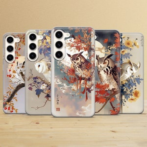 Wisdom Bird Handyhülle Eule Cover passend für Samsung Galaxy S25Ultra, S24FE, S23, A16, A35, A56, A55, iPhone 16e, 15, 14, 13, 11 Pixel 9a, 8Pro
