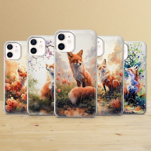 Artful Foxy Handyhülle Aquarell Fuchs für iPhone 16Pro, 15, 14, 13, 12, Samsung S25Ultra, S24, S23, A54, A15, A14 Pixel 9, 7A, 6Pro