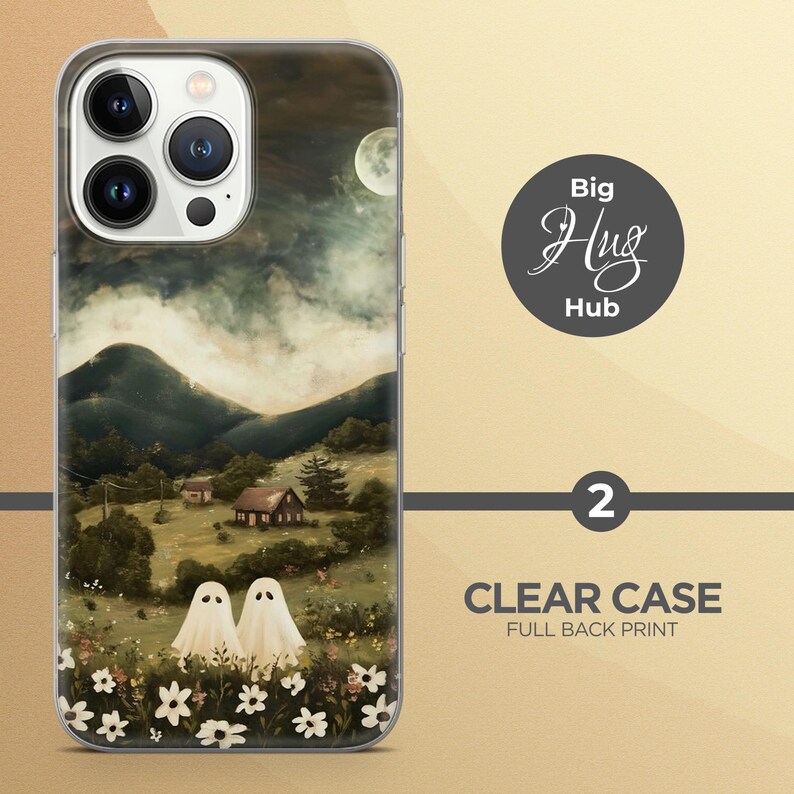 Cute Ghost Phone Case, Spooky Cottagecore Cover for iPhone 17, Samsung A57, Pixel 9a image 3