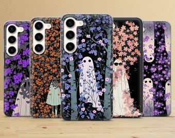 Floral Ghost Phone Case: Clear Cover for Pixel 10a, Samsung S26, iPhone 17 Pro