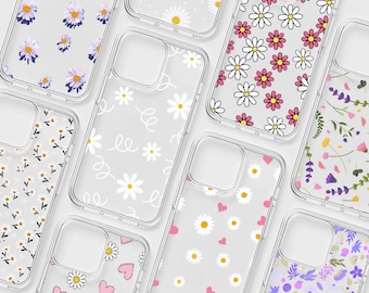 Daisy CLEAR Phone Case Tiny hearts Cover for iPhone, Samsung, Pixel