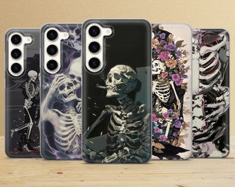 Skull Gothic Phone Case Skeleton Cover for Samsung Galaxy S25Ultra, S24Fe, S23, A16, A15, A56,  A26, A34, iPhone 17, 15, 14, Pixel 10, 7A
