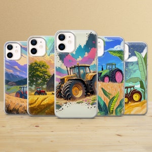Farm Tractor Phone Case Harvest Cover voor iPhone 16Pro, 14, 13, 12, 11, Samsung S25Ultra, S24, S23, A54, A53, A15, A14 Pixel 9Pro, 8Pro, 6A