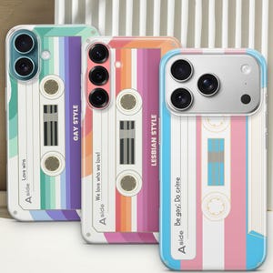 Cassette Tape Phone Case: LGBTQ Pride Design Cover for Samsung S24, Pixel 10 Pro, iPhone 17