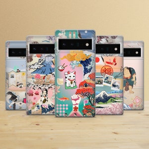Funda para teléfono con diseño de flores japonesas y tablero de estado de ánimo para Google Pixel 9, 8Pro, 8Pro, 7A, 6A, Samsung S25, S24, A15, A54, iPhone 16Pro, 15, 13Pro, 12