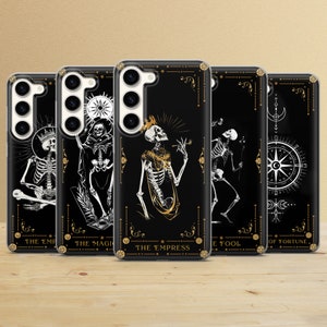 Coque de portable Tarot Cards Witchy Goth Cover pour Samsung Galaxy S25 Ultra, S24, S23, A16, A15, A56, iPhone 16e, 15, 14, 13, Pixel 9a, 8Pro, 6A