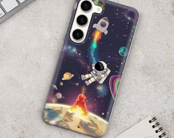 宇宙飛行士デザインのスマホケース - Pixel 8A、Samsung A55、iPhone