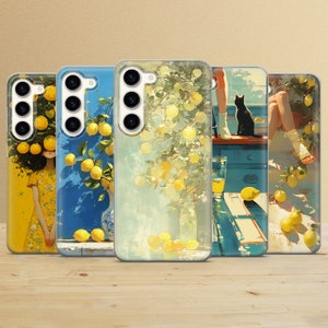 Coque de portable citron citronnée pour Samsung Galaxy S25Ultra, S24FE, S23, A16, A35, A56, A55, iPhone 16e, 15, 14, 13, 11 Pixel 9a, 7a, 6Pro