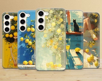Lemon Phone Case Bright Citrus Cover for iPhone 15, Pixel 7a, Samsung S24FE