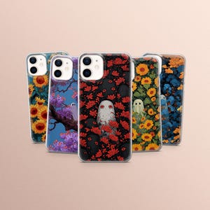 Mysterious Ghost Phone Case: Red Flowers, Soft TPU Cover