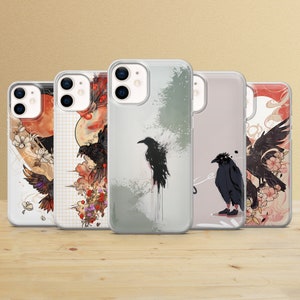 Krähe Phone Case Aesthetic Cover für iPhone 16Pro, 15, 14, 13, 12, Samsung S25Ultra, S24Fe, S23, S21, A55, A54, A15, A35 Pixel 9, 8Pro, 6A