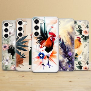 Farm Hen Phone Case Flowers Chicken Cover voor Samsung Galaxy S25Ultra, S24, S23, A16, A15, A56, iPhone 15, 14, 13, 12, Pixel 8, 8Pro