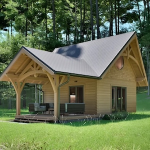 20x20 kleine Haus-Pläne - Kleines Haus mit Loft - 400 SF Kleines Haus mit Loft - Kleine Haus-Pläne - 1 Bett Tiny Home - Cabin Loft - ADU Plan