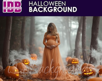 Halloween digital backdrop, Halloween Maternity Photography Digital Prop Composite Holiday Backdrop, Portrait photography creative composite