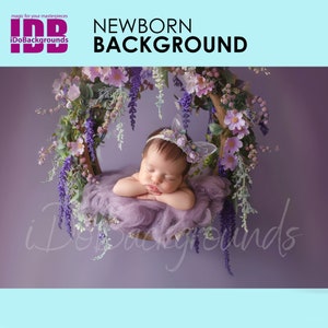 Newborn digital backdrop, soft purple flowers swing Spring Floral Composite digital background, Prop Backdrop, prop Digital Photo background
