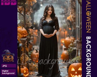 Halloween digital backdrop, Halloween Maternity Photography Digital Prop Composite Holiday Backdrop, Portrait photography creative composite
