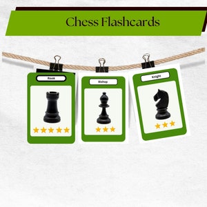 Schach-Lernkarten, Schachfiguren, Montessori-Karten, Verbesserung der strategischen Intelligenz, Schach-Lernkarten, Schach zum Ausdrucken, Schach für Kinder, PDF