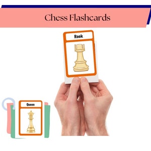 Flashcard di scacchi, Pezzi degli scacchi, Carte Montessori, Flash card, Flashcard di scacchi per il potenziamento dell'intelligenza strategica, Apprendimento degli scacchi, Scacchi per bambini