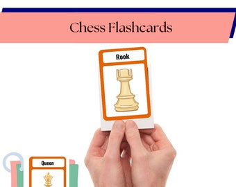 Chess Flashcards,Chess Pieces,Montessori Cards,Flash Cards,Strategic Intelligence Enhancement Chess Flashcards,Chess Learning,Chess for kids