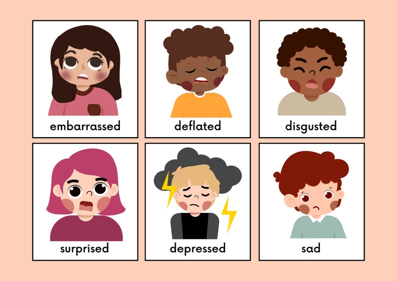3 Different Emotions Flashcards Montessori Printable Learning Resources ...